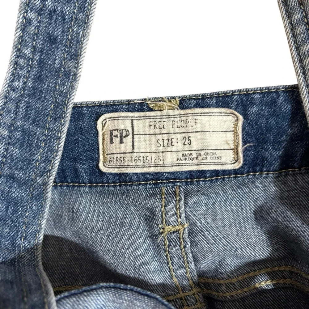 Free People Overalls Womens 25 Blue‎ Denim Sleeveless Bib Adjustable Buttons Top
